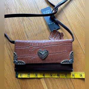 Vintage Lavive Brown Leather Wallet with Straps